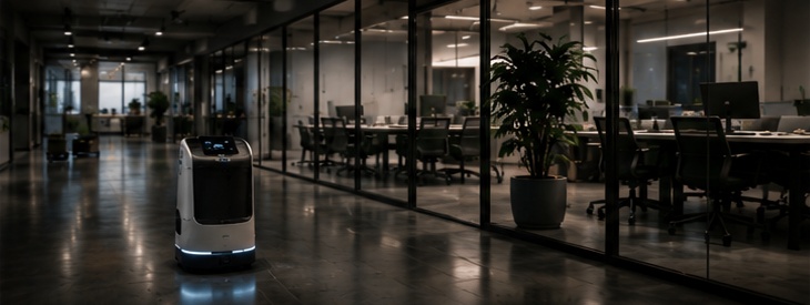 Office environment with a service robot