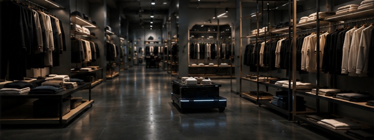 Retail environment with a mobile retail robot